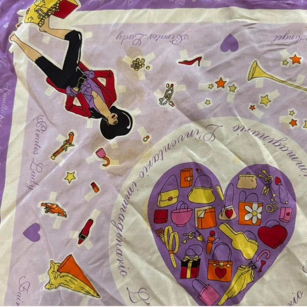 Moschino Lavender Silk Scarf